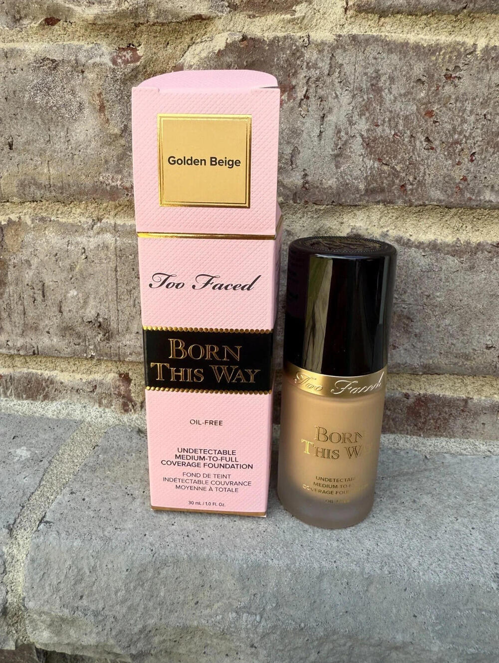 Gently tested-Too Faced Born This Way  Liquid Foundation (Golden Beige)